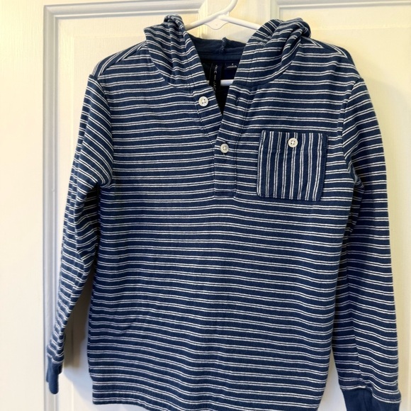 Janie and Jack Blue and White Nautical Hoodie - Picture 4 of 5